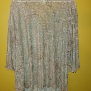 Plus size see through paisley shirt